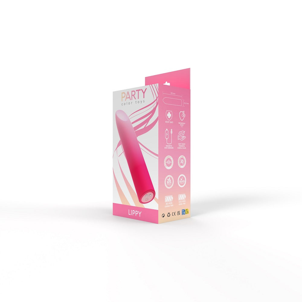Party Color LIPPY Rechargeable Bullet Vibrator Pink